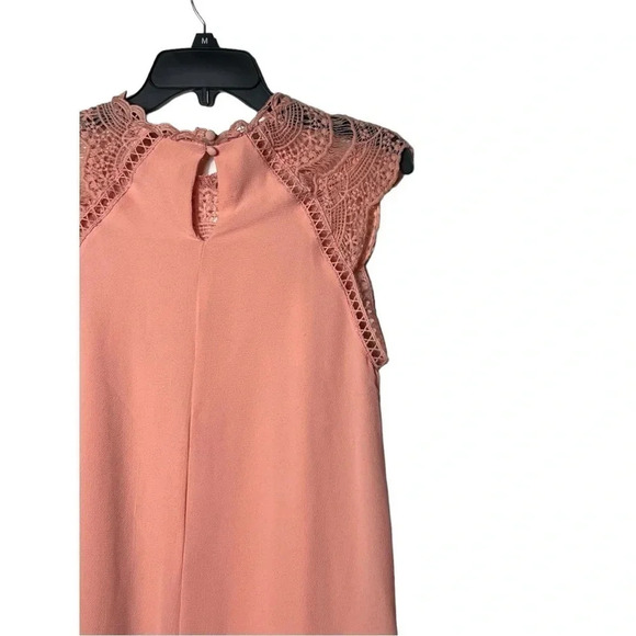 1680. ALTAR’D STATE SLEEVELESS MINI DRESS BOHO STYLE SIZE SMALL NEON CORAL COLOR - Picture 8 of 10